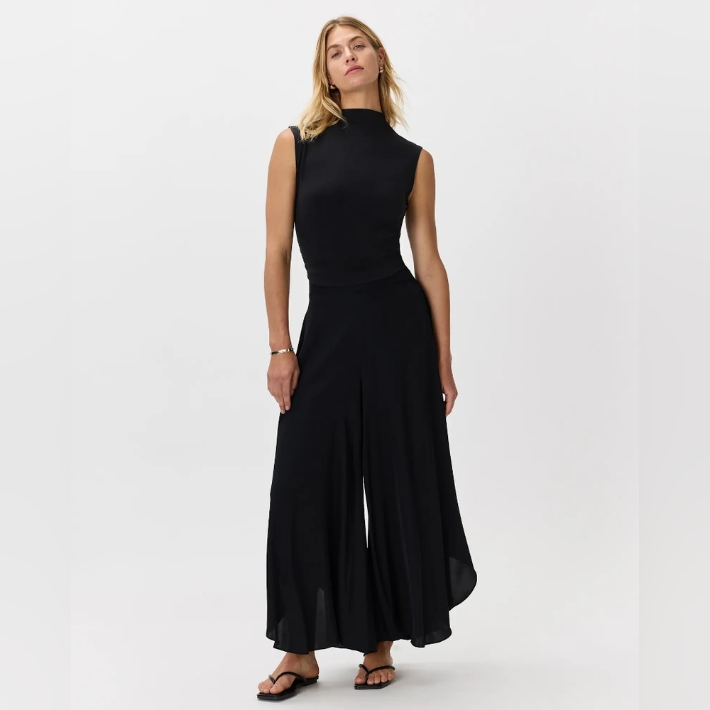 Quince Black 100% Silk Palazzo Pants Size Medium EUC
